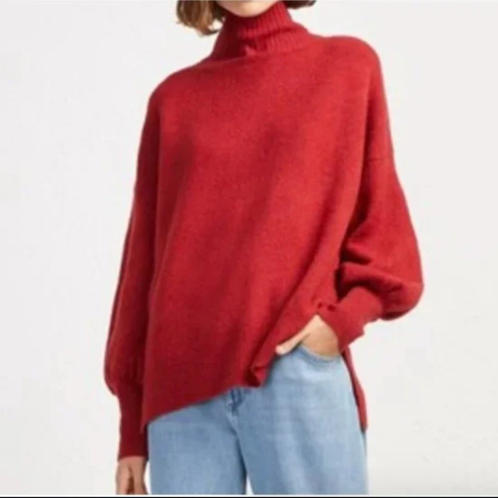 French Connection Flossy Orla Balloon Sleeve Mock Neck Sweater